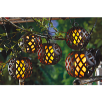 Garden King Șir LED solar, 6 lămpi, alb cald SL-1013