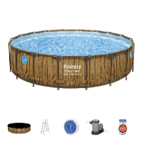 Bestway Power Steel Wood Swim Vista 5,49 x 1,22 m medence szett