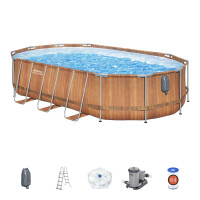 Bestway Set piscină Power Steel Comfort Jet 6,1 x 3,66 x 1,22 m