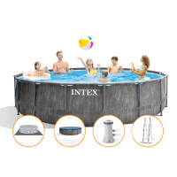 Intex Prism Frame Greywood 4,57 x 1,22 m medence szett