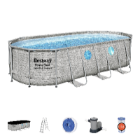 Bestway Power Steel Stacked Stone Swim Vista 5,49 x 2,74 x 1,22 m medence szett