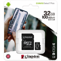Kingston Memóriakártya microSDHC 32GB UHS-I U1 SDCS/32GB Canvas Select Plus