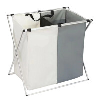 HomeLife Coș textil pliabil cu două compartimente 113 l, 61 x 60 x 39 cm