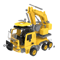 Kids World Set de construcție - excavator LOGIS AUTO