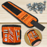 Profi Tools Mágneses szerszámtartó csuklópánt, 32 x 9 cm, narancs