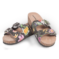 Fit Walk Papuci din plută pentru femei cu model floral