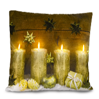 HomeLife Husă de pernă LED luminoasă Lumânări 40 x 40 cm