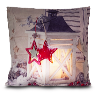 HomeLife LED világító párnahuzat Fehér lámpás 40 x 40 cm