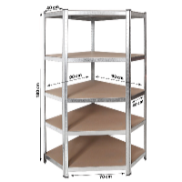 Profi Tools ZEUS fém sarokpolc ZEUS 180 x 90 x 70 x 40 cm 5 polccal TC-081