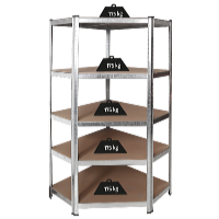 Profi Tools ZEUS fém sarokpolc ZEUS 180 x 90 x 70 x 40 cm 5 polccal TC-081