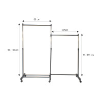 HomeLife Twin gurulós ruhaállvány