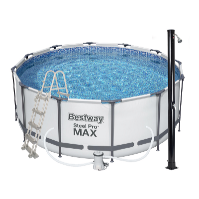 Bestway Piscină Steel Pro Max 3,66 x 1,22 m cu accesorii + Duș solar de grădină - Tropic