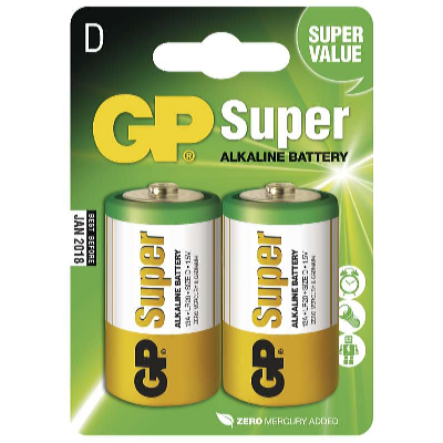 GP Batteries Alkalikus elem GP Super LR20 D 2 db
