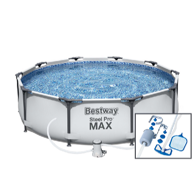 Bestway Piscină Steel Pro Max 3,05 x 0,76 m cu filtru de recirculație + Aspirator set de curățare piscină DELUXE