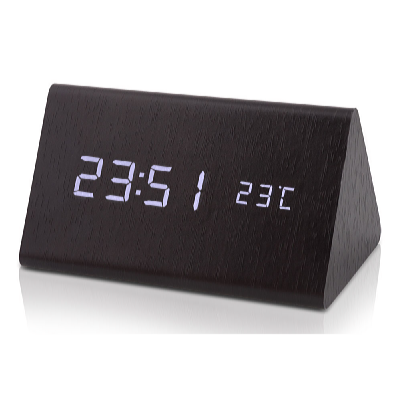 Platinium Fából készült digitális LED-es ébresztőóra WAC-027