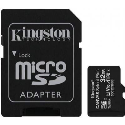 Kingston Memóriakártya microSDHC 32GB UHS-I U1 SDCS/32GB Canvas Select Plus