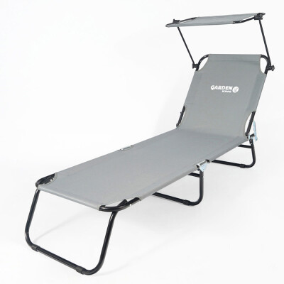 Garden King Kerti napozóágy napellenzővel