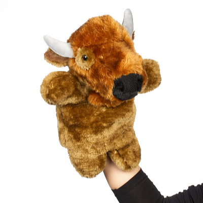 Kids World Plüss bölény kesztyűbáb 32 cm - 2db