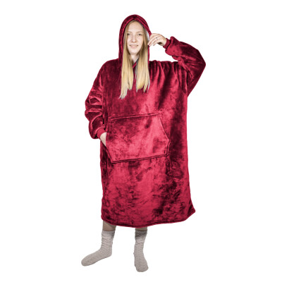HomeLife Hoodie kapucnis TV kabát, bordó