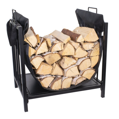 HomeLife Tüzifa tároló állvány és hordozó LOKI, 43 x 45,7 x 30 cm
