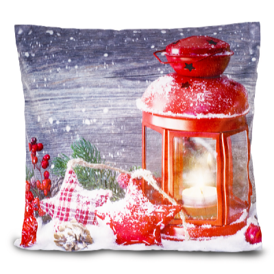 HomeLife LED világító párnahuzat Piros lámpás 40 x 40 cm