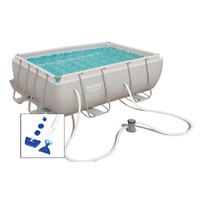 Bestway Piscină Power Steel 2,82 x 1,96 x 0,84 m cu filtru de circulație + Aspirator set de curățare piscină AQUAPRISTINE