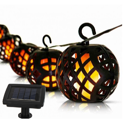 Garden King Napelemes LED fénylánc, 6 lámpa, meleg fehér SL-1013