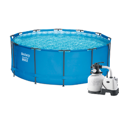 Bestway Piscină Steel Pro Max 3,66 x 1,22 m cu Filtru de nisip KRYSTAL CLEAR cu dispozitiv de descompunere a sării 6000 l/oră QX2100 plus 2 buc adaptoare Intex B