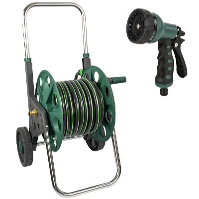 Garden King PROFI mobil kerti tömlőkocsi + SUPERTECH kerti tömlő 1/2" 25 m + locsolópisztoly