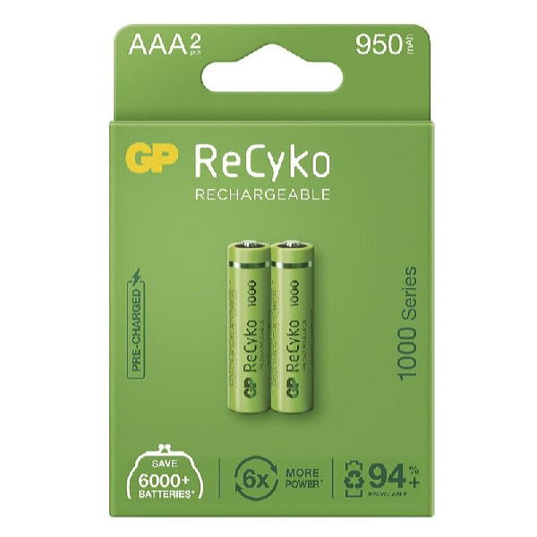 GP Batteries GP NiMH ReCyko+ AAA újratölthető akkumulátor 2 db