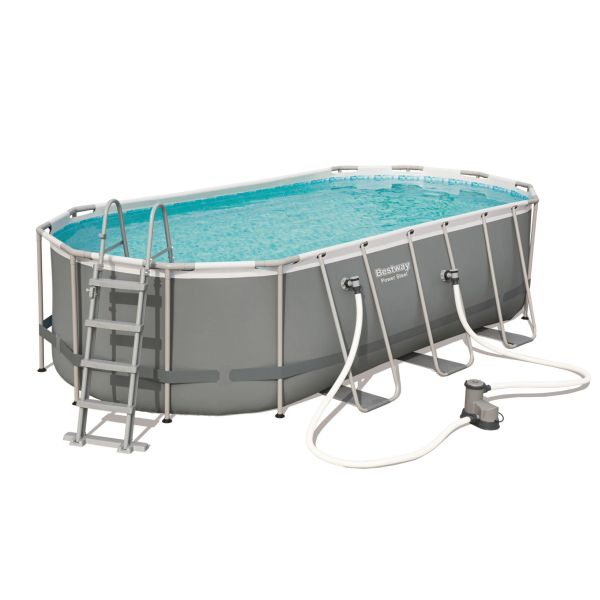 Bestway Set piscină Power Steel Ovală 5,49 x 2,74 x 1,22 m