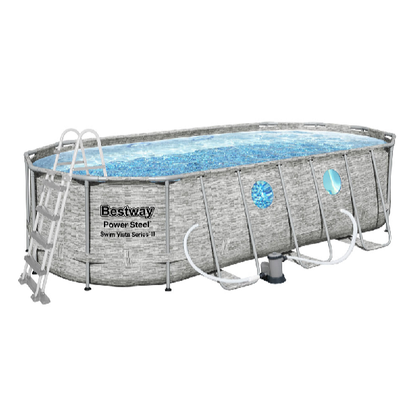 Bestway Power Steel Stacked Stone Swim Vista 5,49 x 2,74 x 1,22 m medence szett