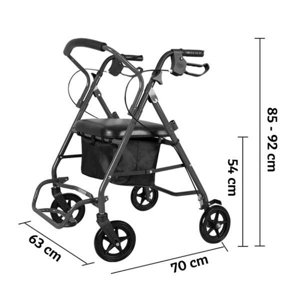 HomeLife Cadru de mers rulant Comfort 2in1