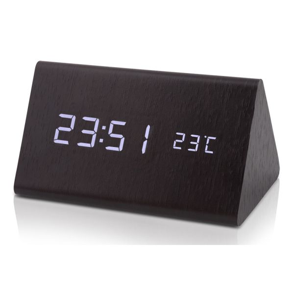 Platinium Fából készült digitális LED-es ébresztőóra WAC-027