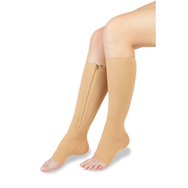 Wellife Ciorapi compresivi cu fermoar - culoarea piele L-XL