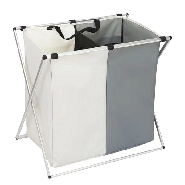 HomeLife Coș textil pliabil cu două compartimente 113 l, 61 x 60 x 39 cm