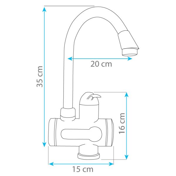 HomeLife DIGITERM elektromos vízmelegítős csaptelep HY30-08