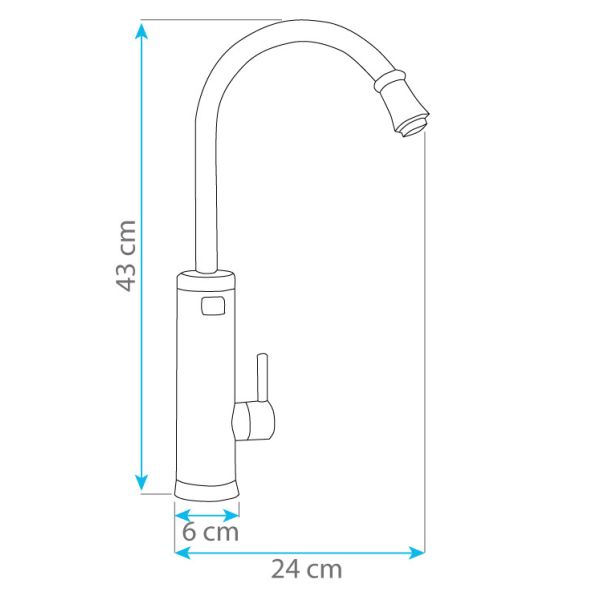 HomeLife INOX DIGITAL elektromos vízmelegítős csaptelep