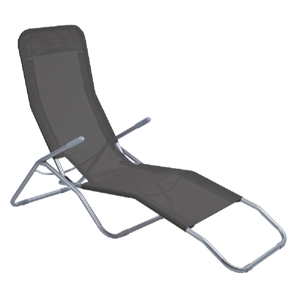 Garden King Pat de plajă pliabil pentru grădină - antracit