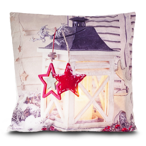 HomeLife LED világító párnahuzat Fehér lámpás 40 x 40 cm