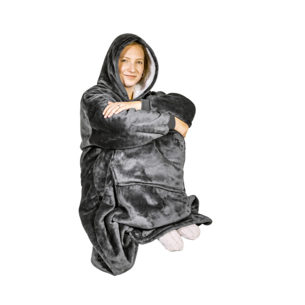 HomeLife Hoodie kapucnis TV kabát, szürke