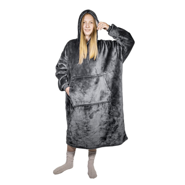 HomeLife Hoodie kapucnis TV kabát, szürke