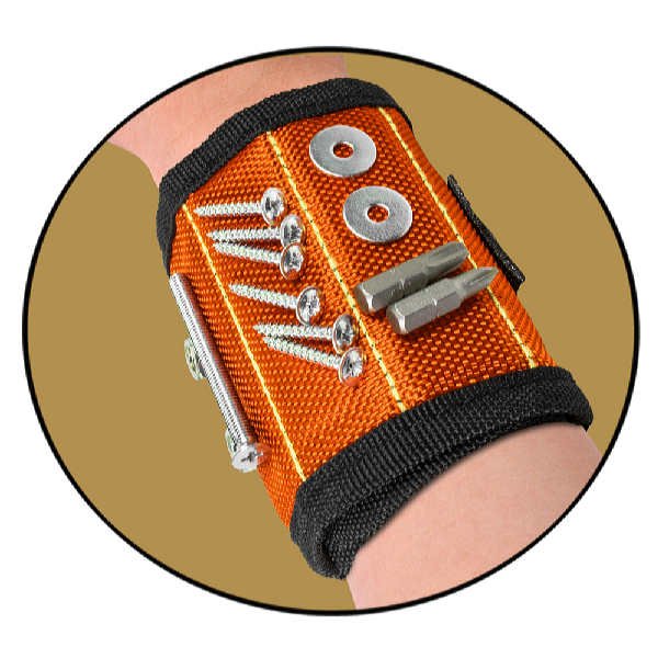 Profi Tools Mágneses szerszámtartó csuklópánt, 32 x 9 cm, narancs
