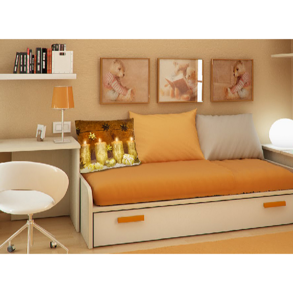 HomeLife Husă de pernă LED luminoasă Lumânări 40 x 40 cm