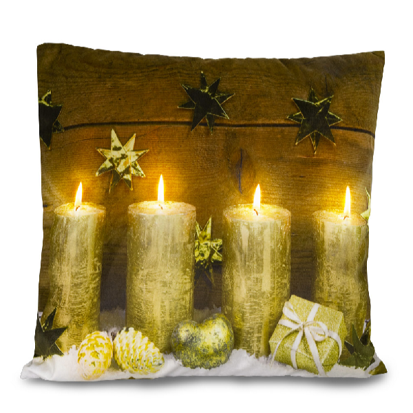 HomeLife Husă de pernă LED luminoasă Lumânări 40 x 40 cm