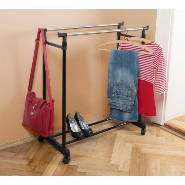 HomeLife Suport dublu pentru haine cu rotile