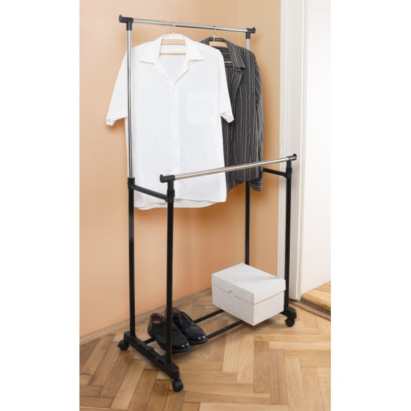 HomeLife Suport dublu pentru haine cu rotile