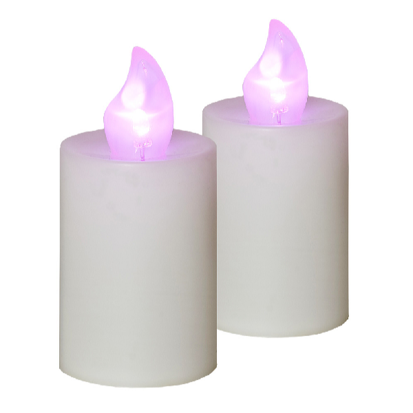HomeLife Elektromos gyertya lánggal 2 db fehér