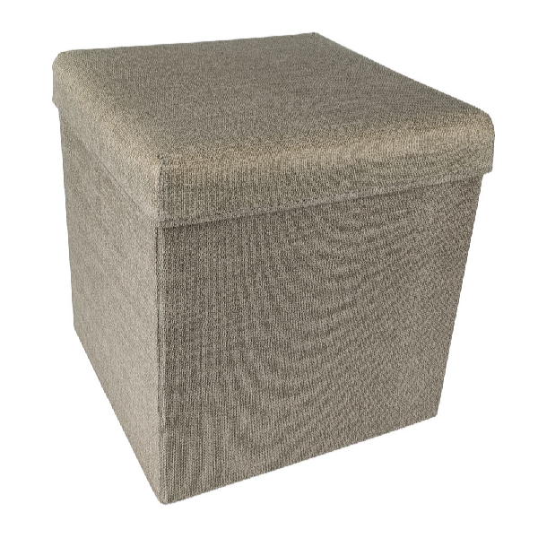 HomeLife Összecsukható tárolózsámoly 37 x 37 cm bézs