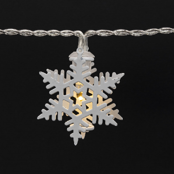 Platinium LED világító lánc - hópelyhek, 1,6 m, meleg fehér